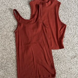 Women's Rust Sleeveless Tops